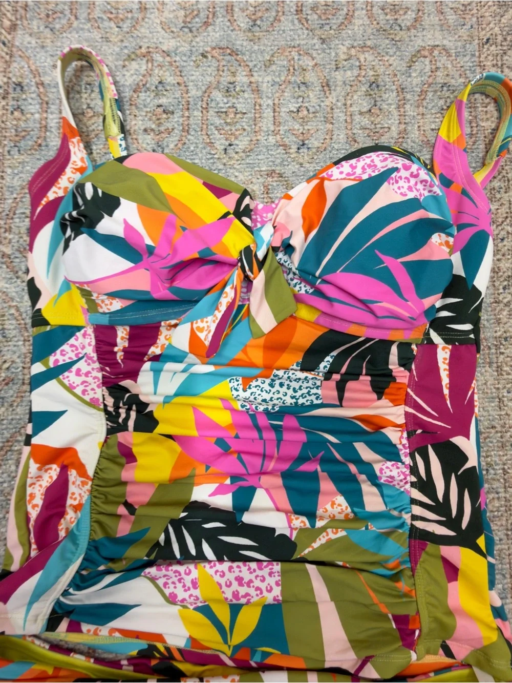 Bleu Rod Beattie Multi-Color Tropical Print Tankini size 8D/8